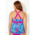 thumbnail image 2 of Swimsuits for All Women's Longer Length Surplice Tankini Top, 2 of 3