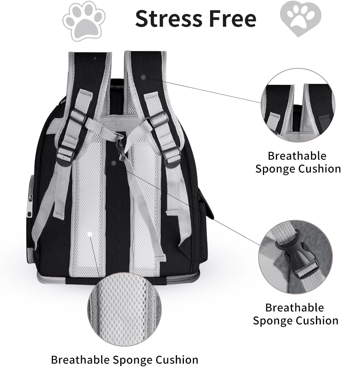 Breathable Black Cat Backpack Carrier for Travel and Outdoor Adventures