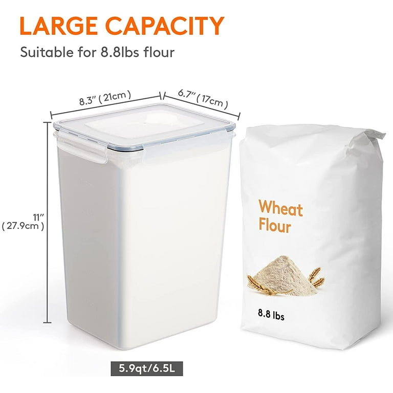 Lifewit Extra Large Food Storage Containers 220oz 4PCS with Lids Airtight  for Flour, Sugar, Rice