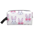 thumbnail image 2 of Uemuo Heart Rabbit Pattern Portable Toiletry Bags with Handle, Waterproof travel Make up Bags for Women, Large Capacity Travel Cosmetic Bags, 2 of 9