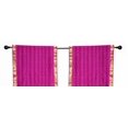 thumbnail image 2 of 2 Lined Boho Red Purple Sari Rod Pocket cafe Curtains Kitchen Drapes-43W x 24L, 2 of 3