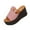 Pink, variant on Womens Sandals Wedge Thick Heel Open Toe Slip-on Round Toe Slides Slippers Casual Summer Beach Outdoor Footwear Dressy Sandals 6.5