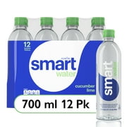GLACEAU SMARTWATER smartwater vapor distilled premium water, cucumber lime, 23.7 fl oz, 12 count bottles
