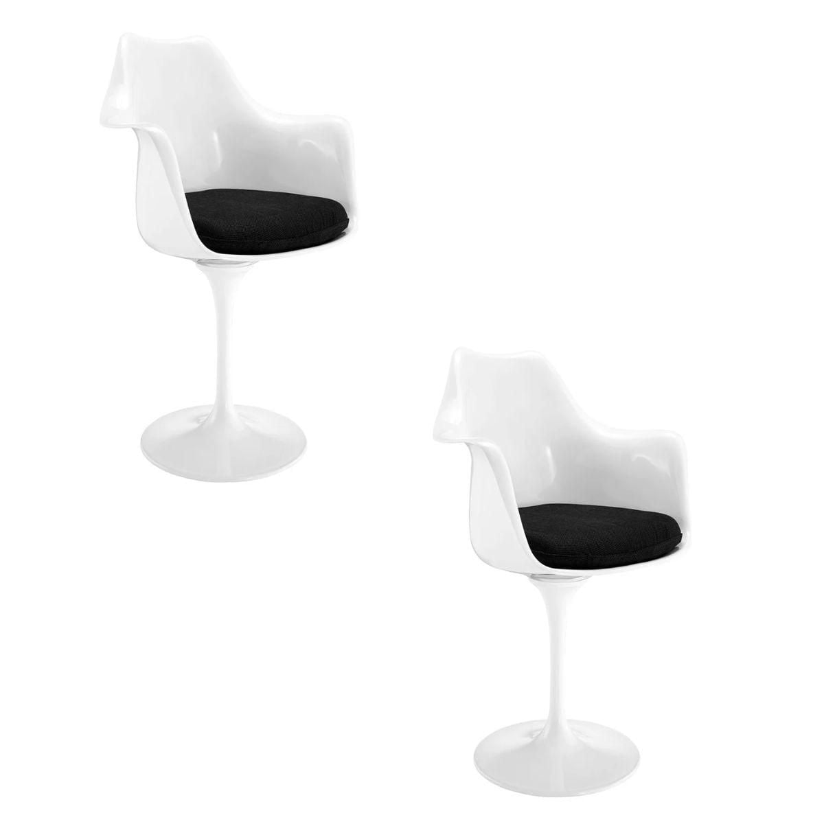 Heavenly Collection Tulip Dining Armchair Black SET OF 2