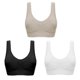 thumbnail image 3 of 3pcs Women's Sports Bras Push-Up Padded Fitness Yoga Bras Breathable Activewear Women's Seamless Single Layer Vests - Size M (Black+White+Skin Color), 3 of 3