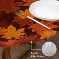 thumbnail image 5 of Orange Fall Fitted Tablecloth with Elastic Edged, Round Table Cloth for Dining Table, Autumn Maple Leaf Botanical Thanksgiving Waterproof Oil Proof Table Cover for Indoor Outdoor 45"-54", 5 of 9