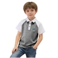 thumbnail image 2 of ATOGUTA Uniform Shirts for Boys Short Sleeve Cute Casual Collared Striped Tees Shirts for Girls Tops T-Shirt Black, Size 5T-15, 2 of 6