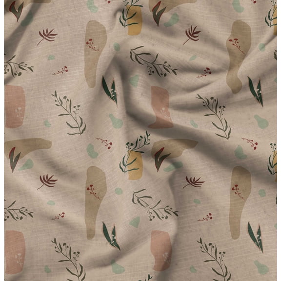 Soimoi Floral Print, Silk Fabric, Decor Sewing Fabric by The Yard 42 Inch Wide,Decorative Fabric for Shirts Suits Ties, Brown