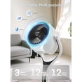 thumbnail image 5 of Pedestal Fan for Bedroom, FOHERE 120° Quiet Oscillating Standing Fan for Home Office, 12 Speeds, 3 Modes, 12H Timer, Rgb Lights, Remote Control, 85ft, 5 of 9