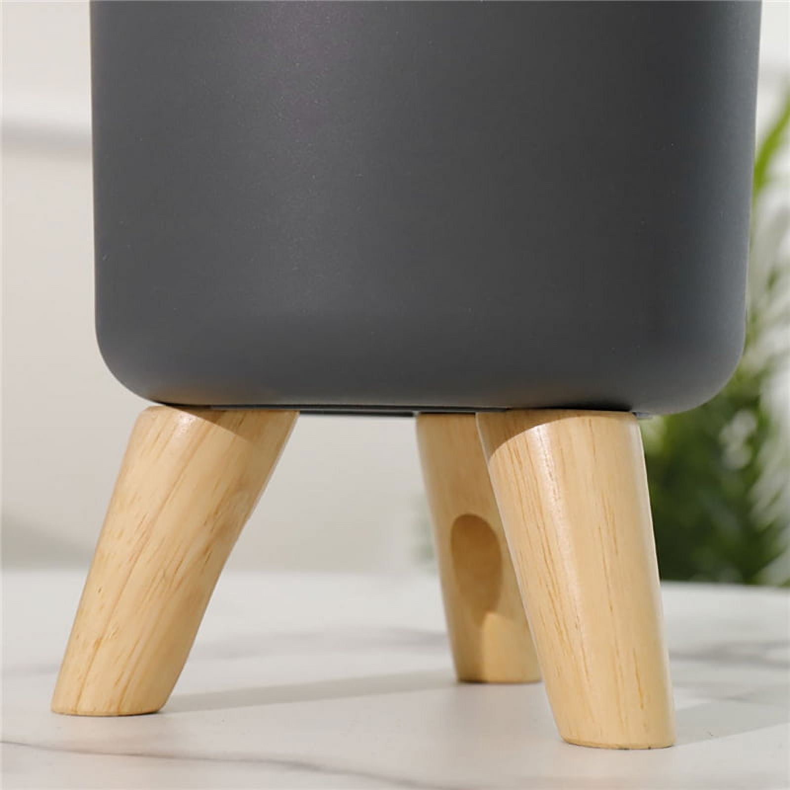 Modern Plant Pots with Wooden Legs Holder Bedroom Living Room Floor Standing Potted Flower Pot Home Garden Planters -2