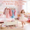 thumbnail image 4 of LZNIOZ Kids Clothing Rack Double Rod Clothes Rack with Bottom Storage Toddler Dress Up Rack, White, 4 of 7