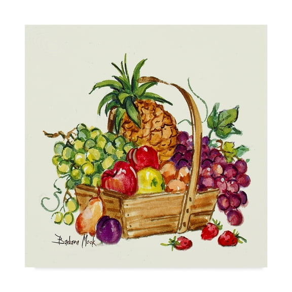 Trademark Fine Art 'Pineapple And Fruit Basket' Canvas Art by Barbara Mock