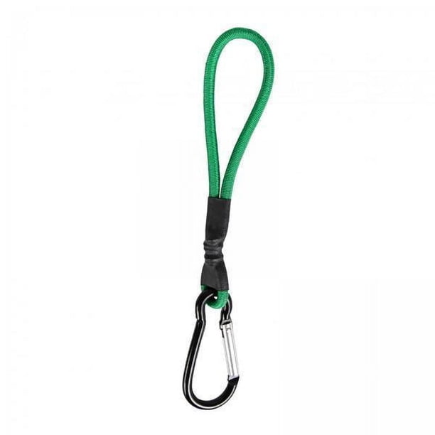 2 Cuerdas Elásticas Con Mosquetón Y Lazos Elásticos Para Toldo, Lonas, Tiendas De Campaña, Color Verde Brillante 2 piezas