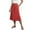 Red, variant on Women's Skirts A-Line Midi Skirt Drawstring Waist With Side Pockets Casual Comfortable Daily Clothing Summer Boho Style Feminine And Practical Skirt For Street Lightweight Fabric Effortless Comfort