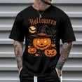 thumbnail image 4 of T Shirts for Men Graphic Halloween Funny Pumpkin Printed Casual Comfortable Short Sleeve Crew Neck Tees Sports Leisure Activities Lightweight Breathable Men's Shirts Black M, 4 of 4