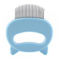 thumbnail image 3 of Green Pet Massage Brush Shell Shaped Handle Hair Remover Cats Grooming Tool, 3 of 4