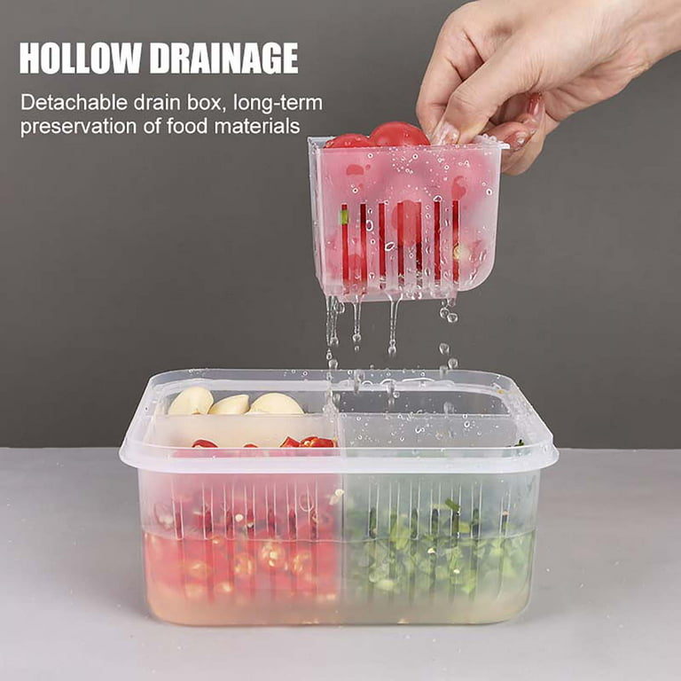 1 Set Fridge Food Storage Container With Lids, Reusable 6 Individual  Detachable Small Boxes With Lid For Refrigerator And Pantry, Double Layer  Divided
