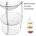 thumbnail image 6 of 3-Tier Hanging Fruit Basket with Hook, Openwork Iron Wire Baskets on Chains, Detachable Produce Holder for Kitchen and Dining Room, 6 of 6