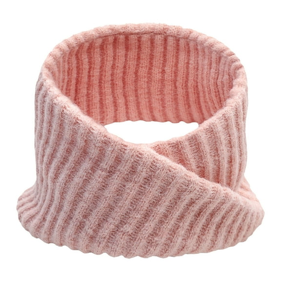 MIASHUI Winter Unisex Thick Neck Scarf Yarn Neck Gaiter Warm Plush Pullover Scarf, Scarf for Men and Women Pink