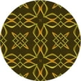 thumbnail image 1 of Ahgly Company Tapis Rond Lavable en Machine Intérieur Transitionnel Noir Brun, 6 Pieds Rond, 1 of 7