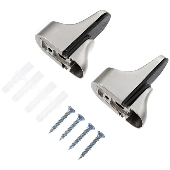 WRITWAA 2Pcs Durable Adjustable Glass Holder Silver Zinc Alloy Brackets