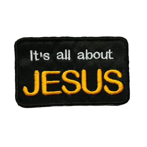 It's All About Jesus Embroidered Sew/Iron On Patch