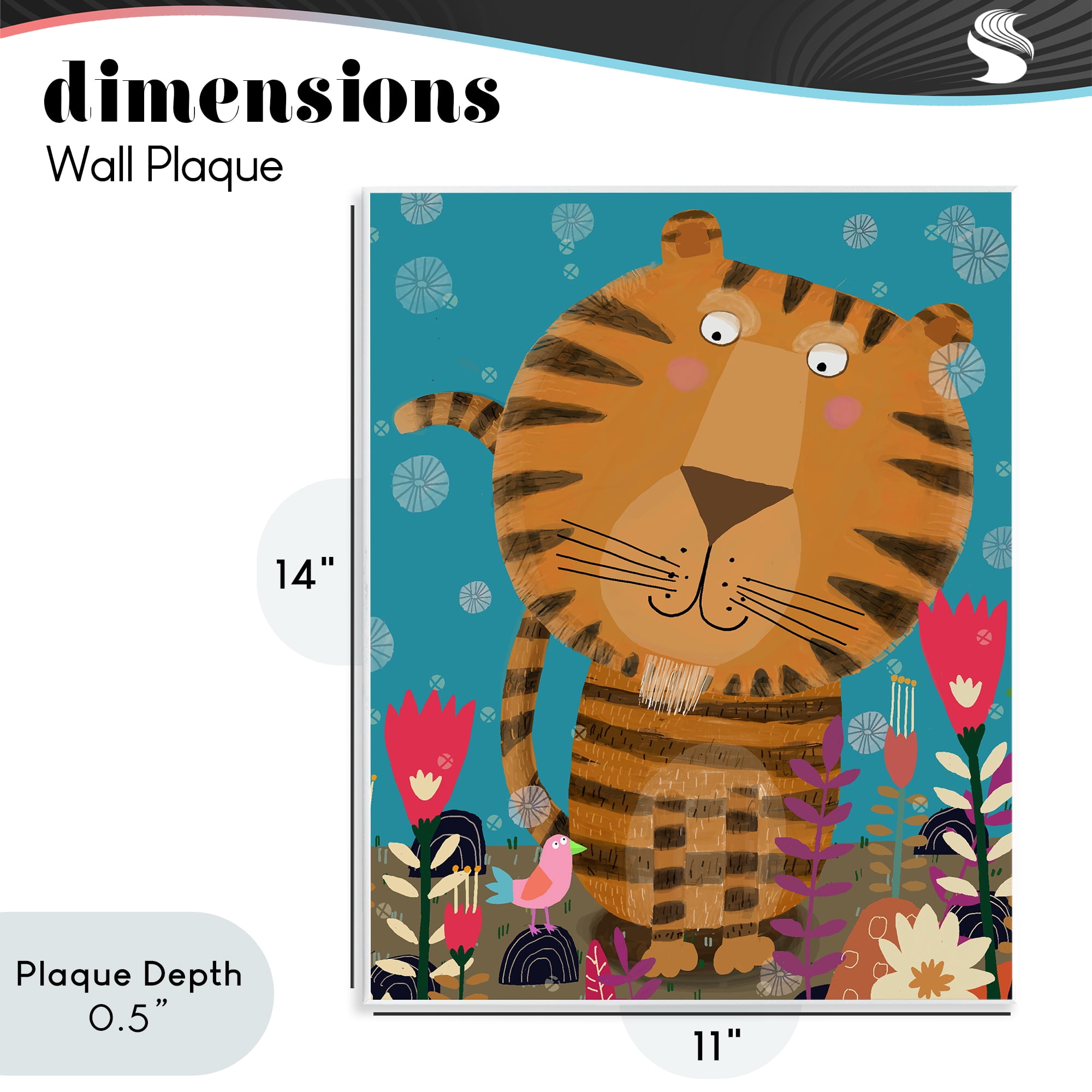 Stupell Industries Boho Tiger & Flowers Wall Plaque Art, design by Carla Daly