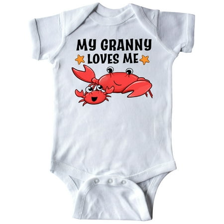 

Inktastic My Granny Loves Me- cute crab family Gift Baby Boy or Baby Girl Bodysuit