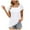 White, variant on Timegard Womens Tops Summer Casual Drop Shoulder Ruched Short Sleeve Slim Comfy Solid Color Tops Tee