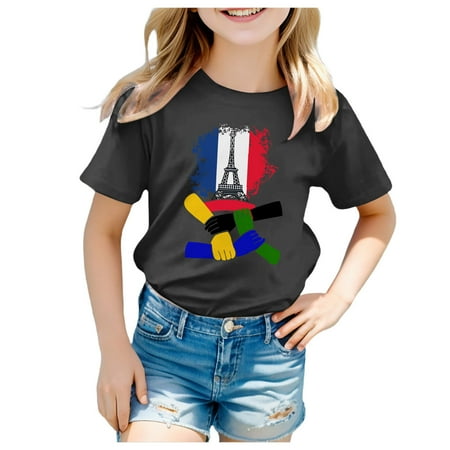 

Tops for Teens Short Sleeve Tee Summer Crewneck T Shirt Casual Fit Basic Shirts Jackets for Kids