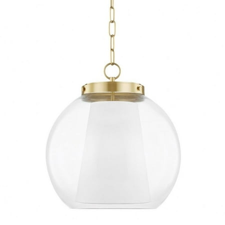 

-15W 1 Led Large Pendant in Modern Style-15 inches Wide By 16.5 inches High-Aged Brass Finish Bailey Street Home 735-Bel-4366109