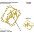 thumbnail image 3 of Sixty Cake Topper Gold Glitter, Modern Design 60 Birthday, Days, Months, Anniversary Party Decoration Ideas, Sturdy Doubled Sided Glitter, Acrylic Stick, 3 of 4