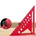 thumbnail image 2 of Triangle Ruler with Positioning Pin, Woodworking Multi Angle Ruler , High- Right Angle Scribe Marking Ruler 7inch Red, 2 of 8