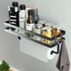 thumbnail image 1 of Estante para especias de pared sin taladrar, estante colgante para especias con soporte para rollo de cocina y 4 ganchos extraíbles, 35 cm, negro…Lumten, 1 of 5