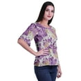thumbnail image 3 of Moomaya Printed Round Neck Top For Women Elbow Sleeve Blouse Tunic Formal Wear, 3 of 6