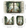 thumbnail image 2 of Cute Cat Shower Curtain 4-Piece Bathroom Accessory Set, 72" x 72" Curtain,Toilet Cover Mat, U-Shaped Mat, Non-Slip Floor Mat, Cute Cat Print, 2 of 7