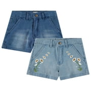 Btween's 2-Pack Lightweight Denim Shorts for Girls | Cotton Blend | Sizes 4-16 - Perfect for Comfort, Style, and Summer Fun!
