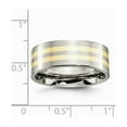 thumbnail image 2 of Titanium 14k Gold Inlay 8mm Polished Band Ring - Size 6.5, 2 of 2