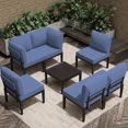 thumbnail image 7 of ASJMR 7 Piece Metal Patio Furniture Set Outdoor Sectional Sofa Set With Cushions & Coffee Table,Navy, 7 of 7