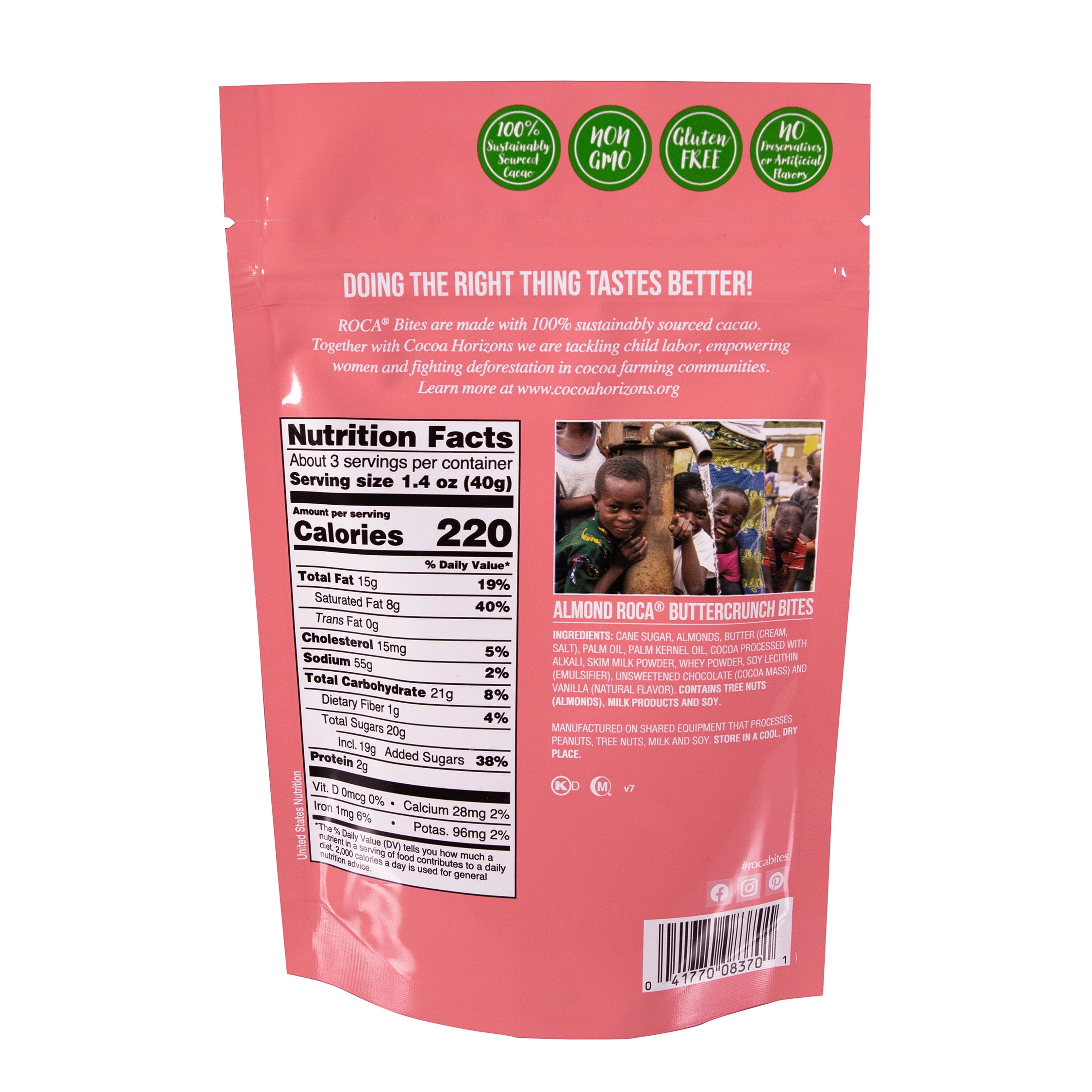 (2 pack) Roca Bites Buttercrunch Toffee Bites with California Almonds, 4.4oz