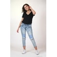 thumbnail image 4 of Grace in LA Women's Floral Embroidered Boyfriend Fit Stretch Jeans (25), 4 of 4