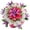 Purple, variant on Qiangzon Artificial Flower Wreath, Memorial Cemetery Wreath, Memorial Decor, Weather Resistant Chrysanthemum for Outdoor Sympathy, Grave Decoration, 13 Inch, White