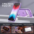thumbnail image 4 of JETech Kickstand Case for iPhone SE 3/2 (2022/2020 Edition), iPhone 8/7, 4.7-Inch, Support Wireless Charging, Slim Shockproof Bumper Phone Cover, 3-Way Metal Stand (Purple), 4 of 7
