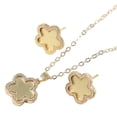 thumbnail image 3 of Flower Necklace Earrings Stud Earrings Pendant Women Jewelry Set Long Chain Necklace for Birthday Gifts Halloween Party Decor Gold, 3 of 8