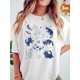 thumbnail image 1 of Space Cat Graphic T-Shirt for Cat Lovers - Casual Loose Fit Short Sleeve Top, Cotton Spandex Blend, Machine Washable, Spring/Summer Collection, 1 of 6