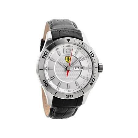 Ferrari Men's Scuderia 0830092 Silver Leather Quartz Watch