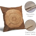 thumbnail image 4 of Tree Ring Pillow Covers 16x16 Set of 2 Dark Light Brown Colored Rustic Style Nature Decorative Throw Pillows Outdoor Fall Winter Print PillowCase Linen Farmhouse Cushion Case Decor for Couch Sofa Bed, 4 of 6