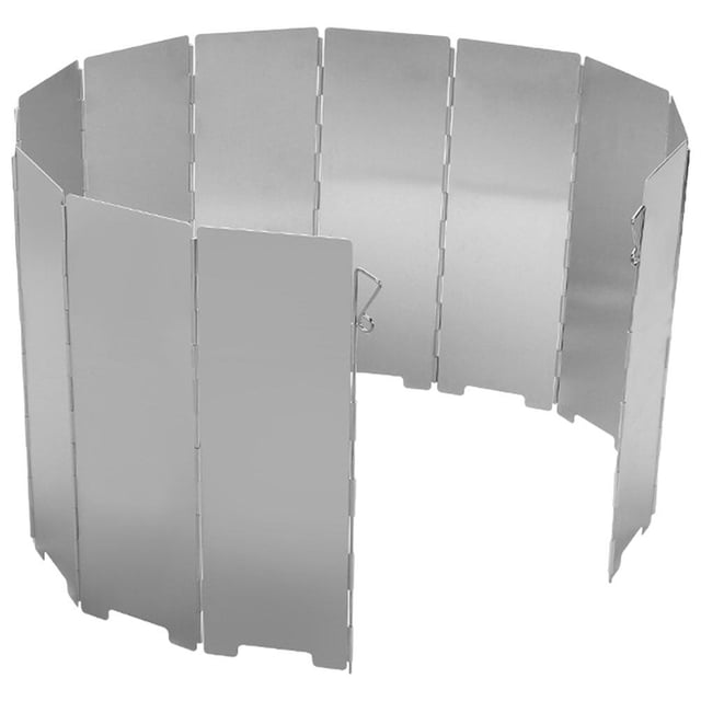 Parabrisas para estufa de camping de 12 placas, ligero y plegable, para exteriores