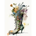 thumbnail image 1 of Spring Wildflower Bouquet in High Heel Floral Boot Unframed Wall Art Print Poster Home Decor Premium, 1 of 4