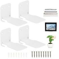 4Pcs Invisible Floating Bookshelves, Wall-Mounted Floating Book Organizers, Heavy-Duty Metal Book Storage Holders, Wall Ledge Shelves for Bedroom, Living Room, Office